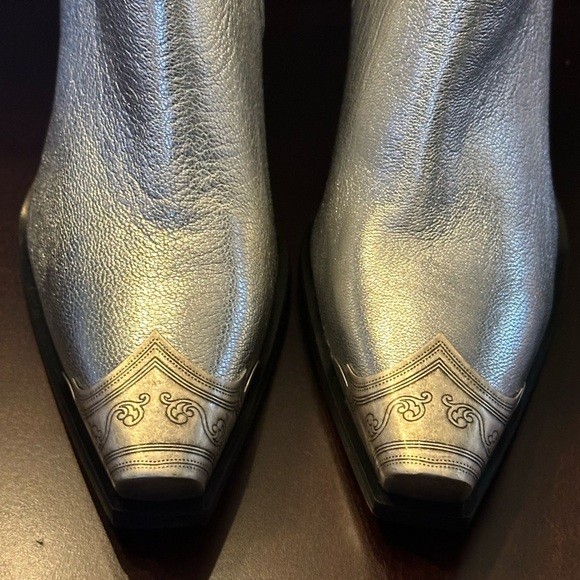 NIB Free People Brayden Western Boot US 7 EU 38 Pewter Silver - Picture 12 of 16